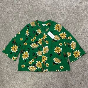 Carolina Belle NWT Green and Yellow Floral Blouse